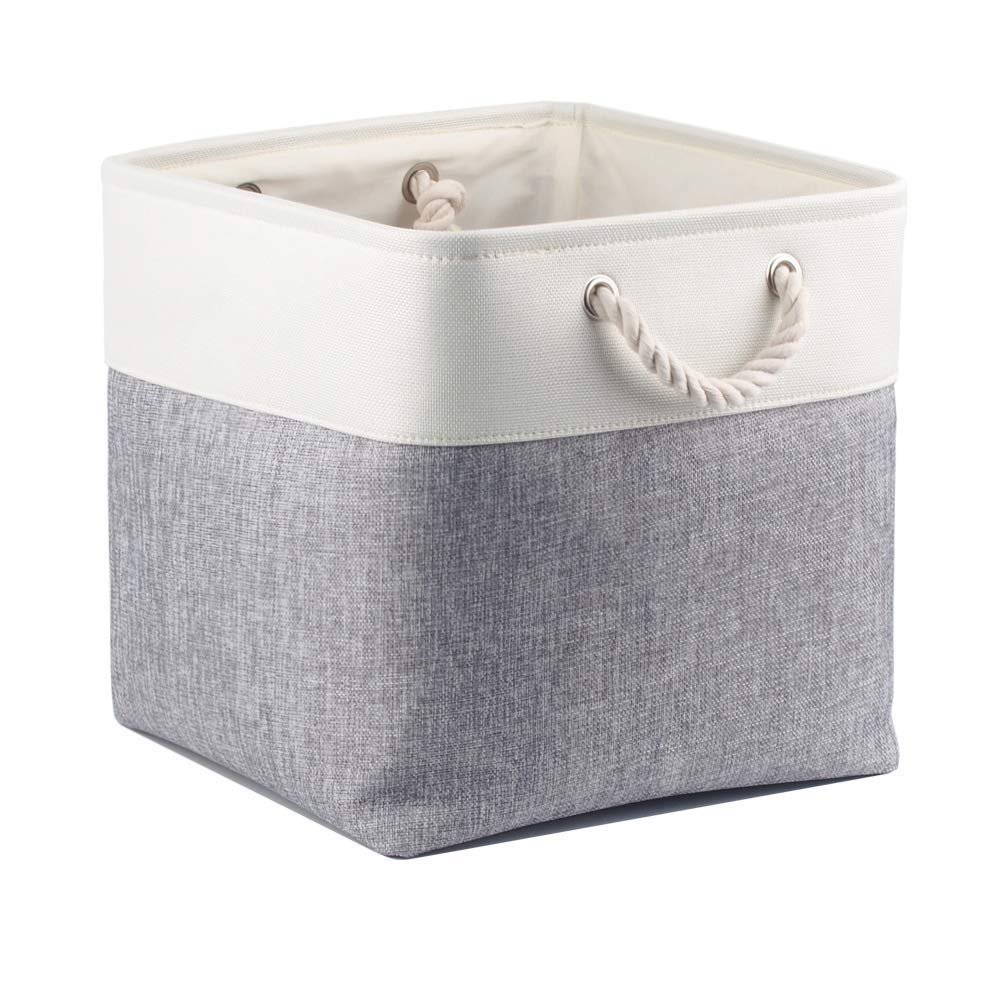 Mangata 28x28x28cm Cube Storage Boxes 1Pc Gray White Organiser Baskets