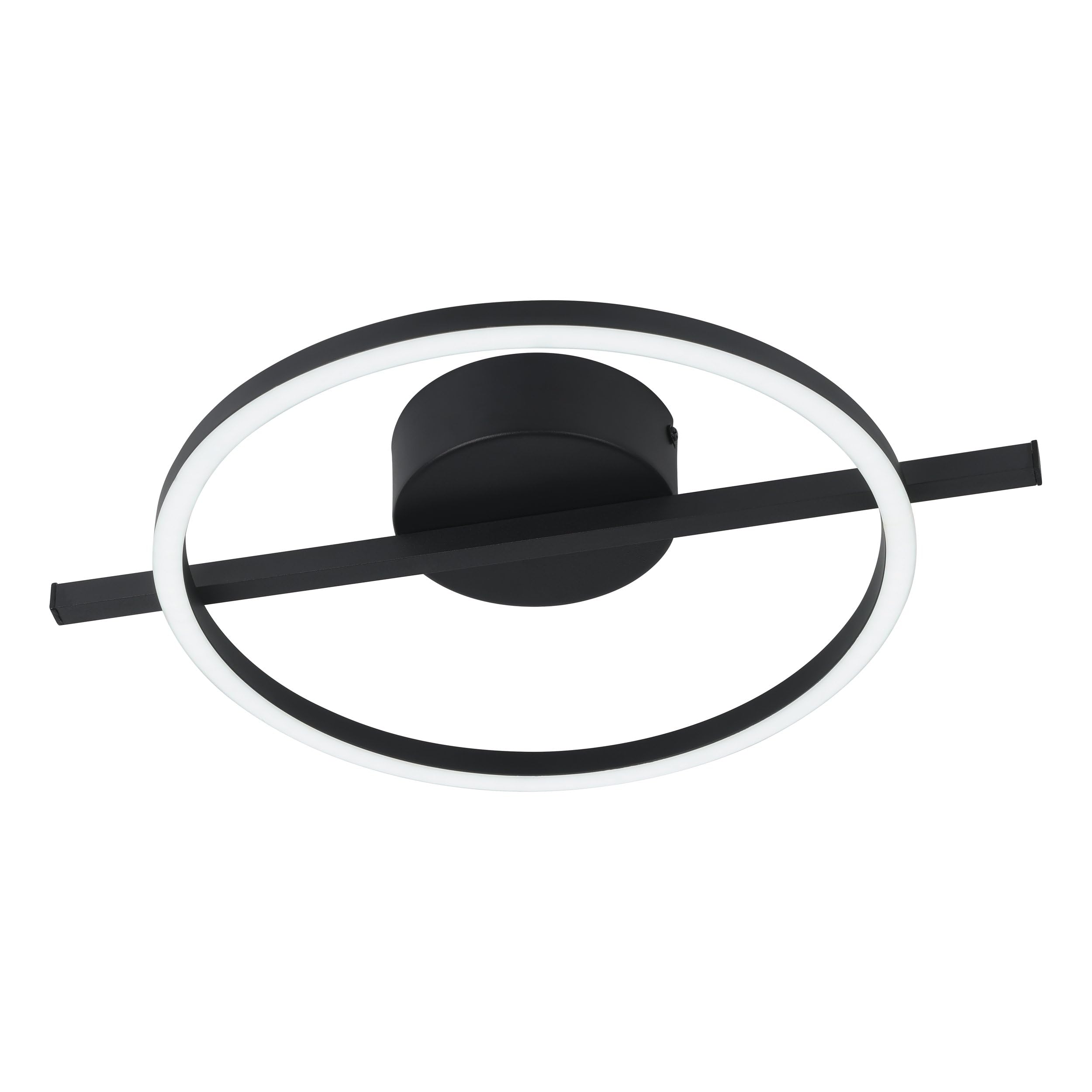Eglo LED Ceiling Light Fitting Amandolo, Ring-Shaped Ceiling lamp dimmable with Remote Control, Geometric Light Fixture Made of Black Metal, Warm White-Cold White, RGB Backlight — image 1