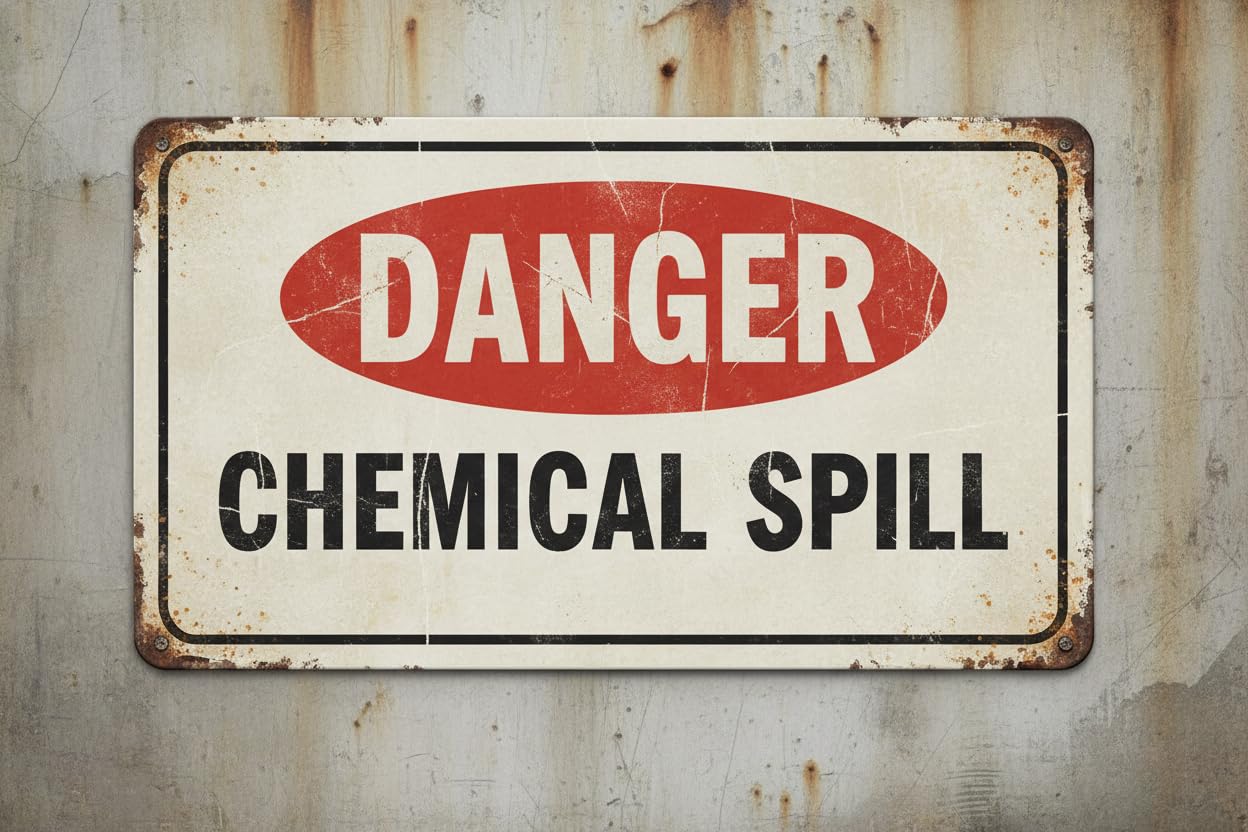 Wall Decor Chemical Spill Danger Sign Metal Sign 8 X 12 Inches Clear Signage For S, Fences Vintage Signs Aluminum Plates Printed