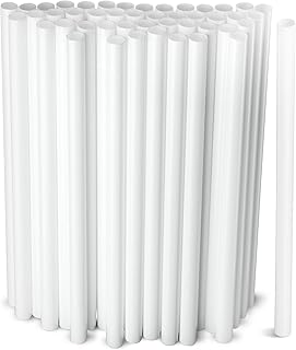 White Jumbo Smoothie Straws, White Disposable Wide-mouthed Large Milkshake Straws 9'' Inches High / Tall 100 pack