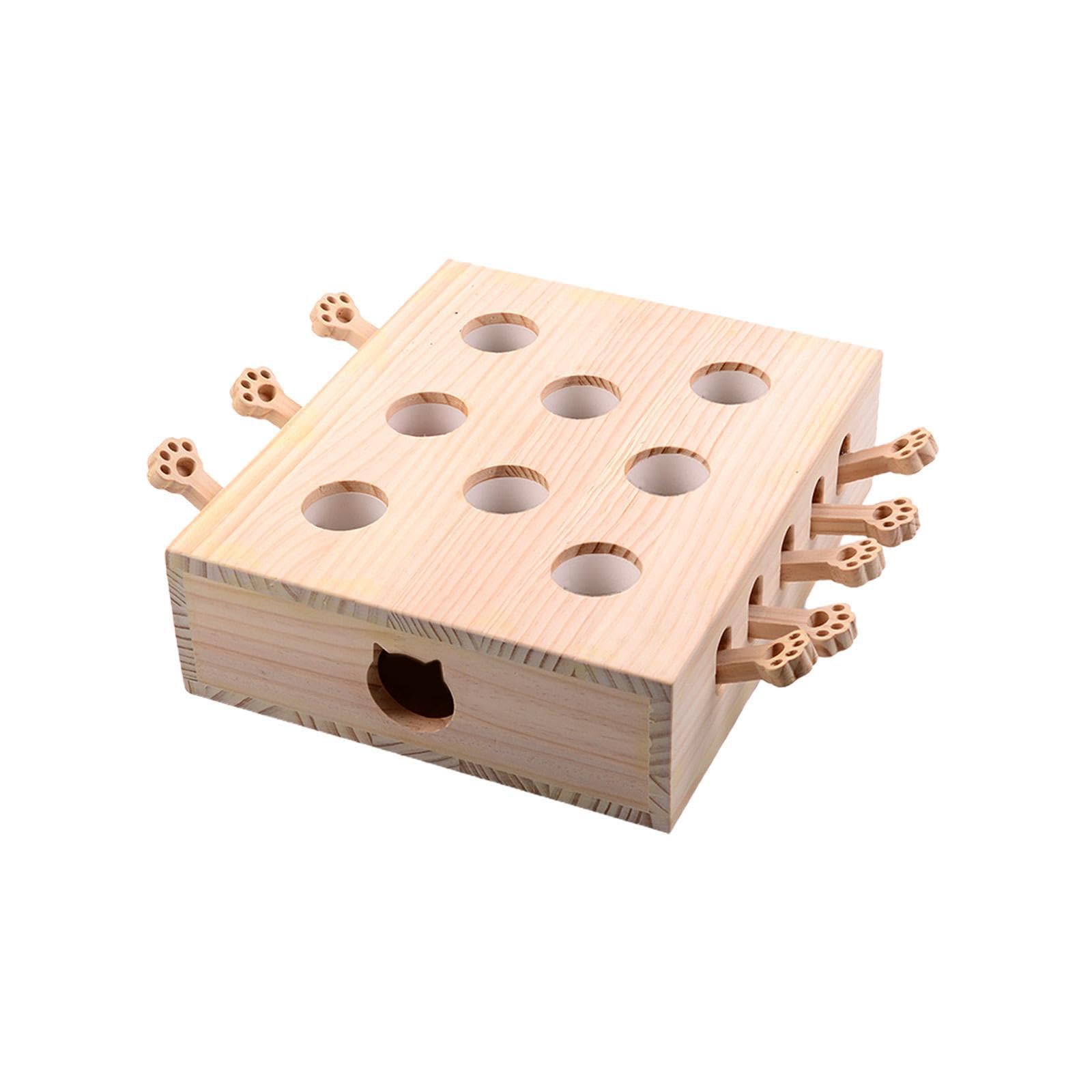Ailan Juguetes interactivos para Gatos: el Juego para atrapar Ratones Proporciona diversión sin Fin con 8 Agujeros diseñados para estimular los instintos felinos. Juego de para Madera para atrapar