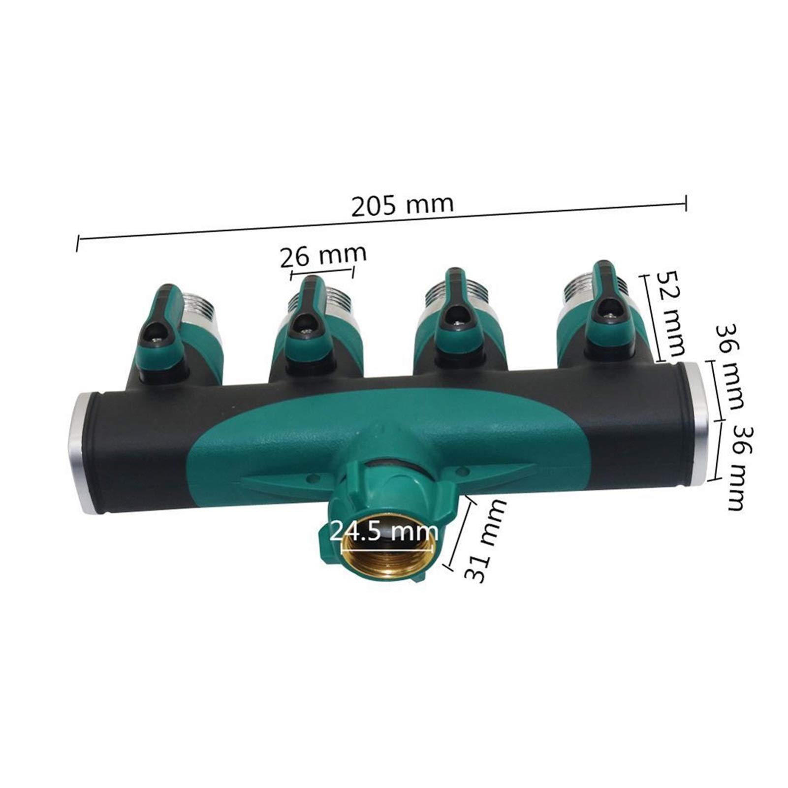 Interruttore della valvola a sfera 3/4 "Irrigazione Deviatore in metallo da 1 a 4 Valvola Raccordo per tubi Distributore Acquario Valvola Acqua Americana Filo standard 1 pezzo