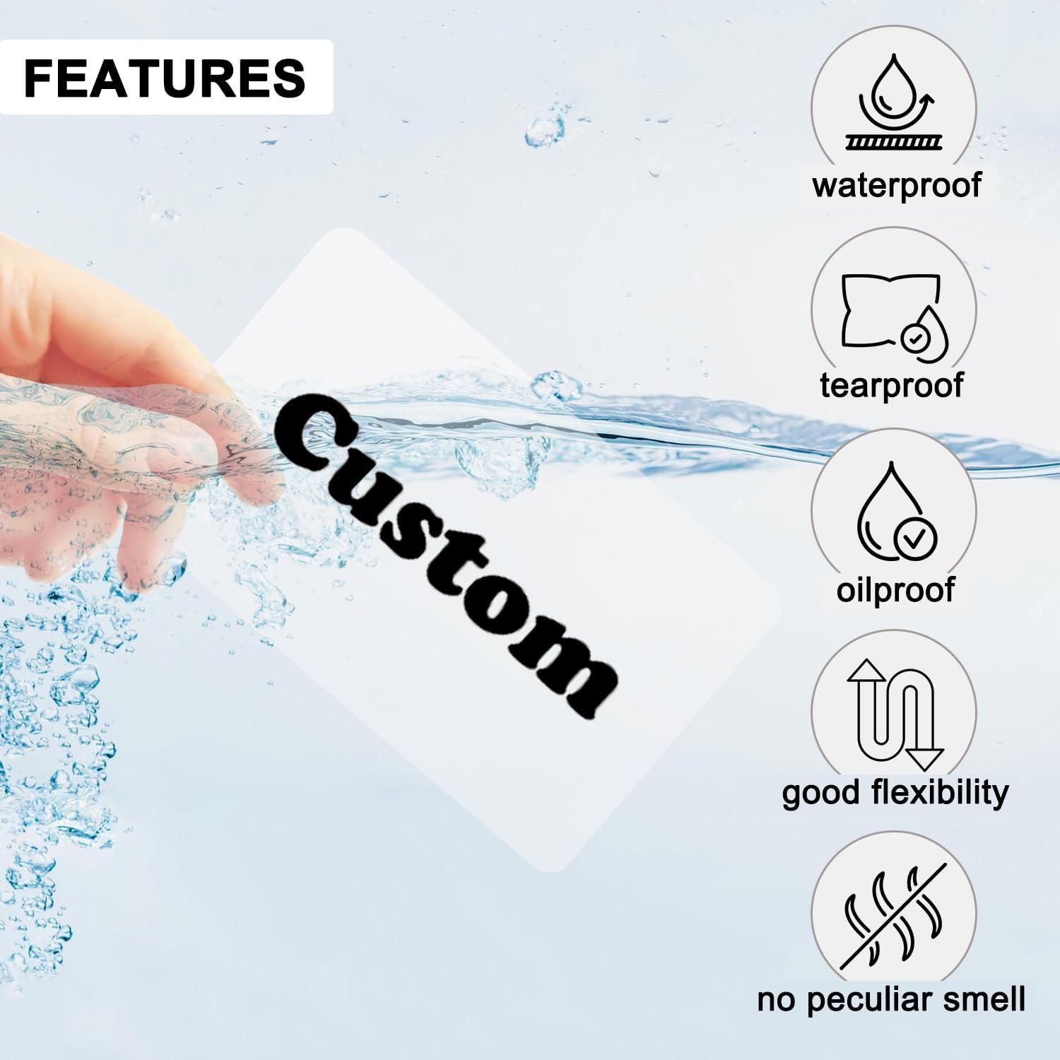 Custom Frosted Translucent PVC Business Cards, High-definition Printing Business Cards, Personalized Waterproof Calling Card, Plastic Business Card with QR Code, Logo, Text, Image (300)