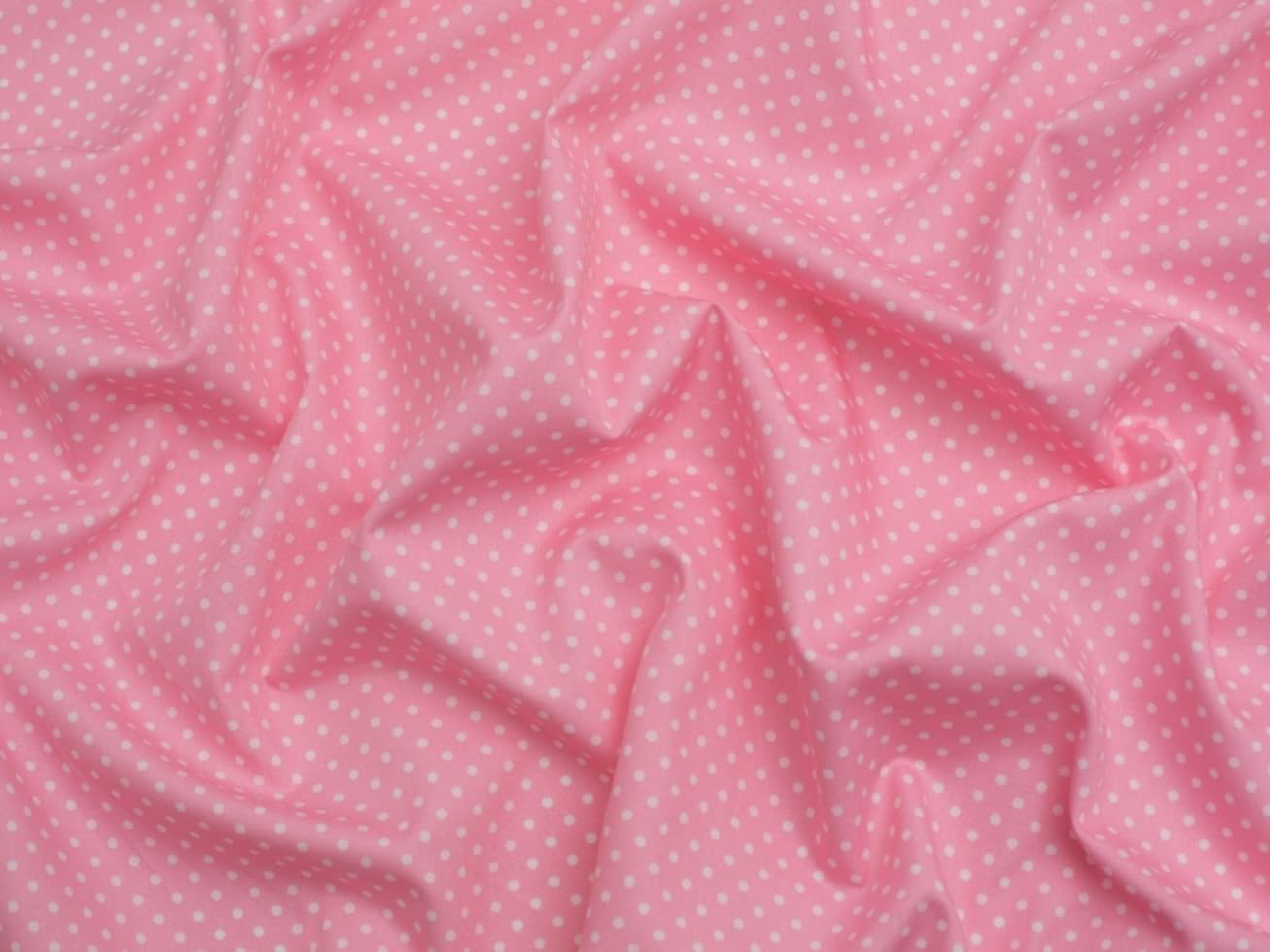 Minerva Pale Pink Crafts 3Mm Spot Poplin Fabric - Per Metre