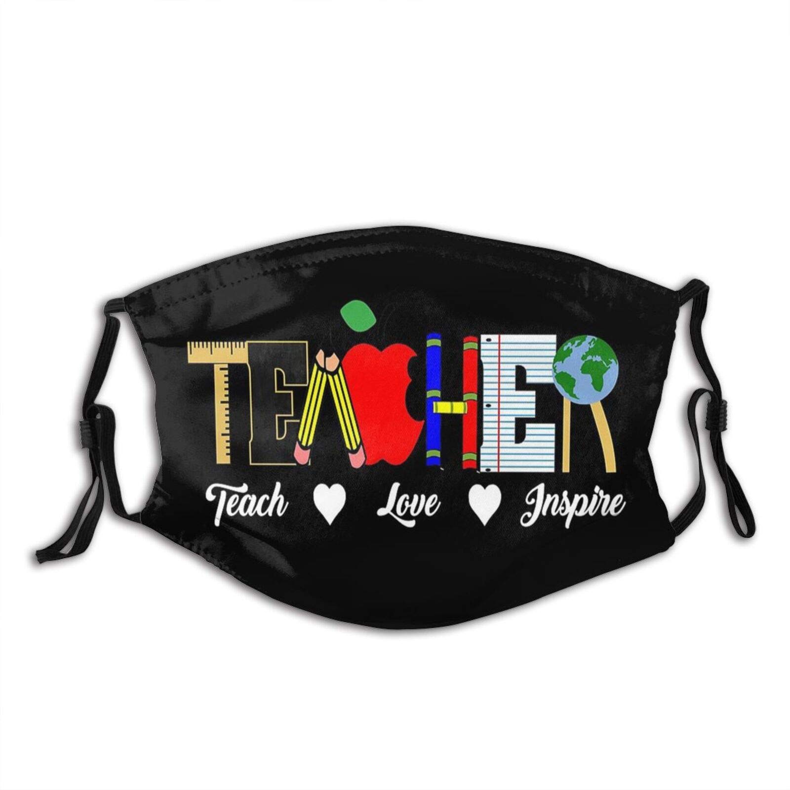 School Teacher-Face Mask with 2 Filter, Breathable-Adjustable Filters Mask Teacher Balaclava for Men Women