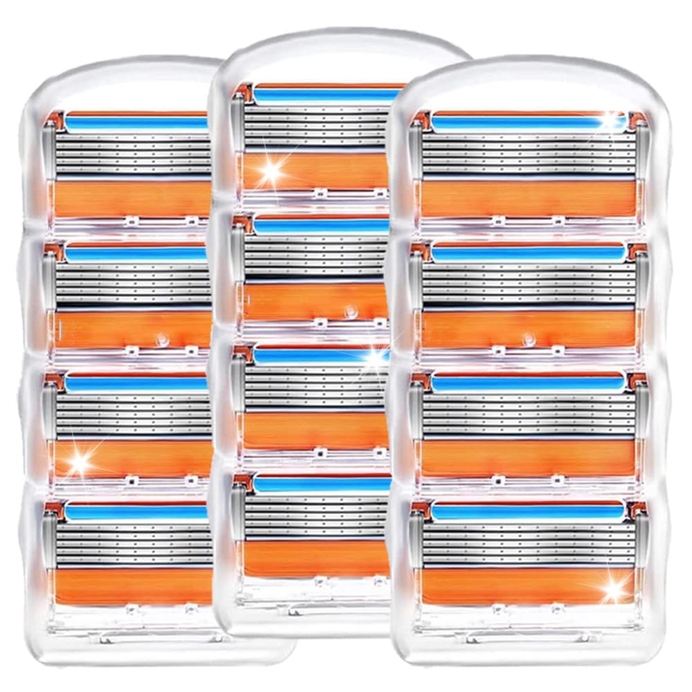 ORANGE ジレット 対応 替刃 Fusion 替え刃 フュージョン 5枚刃 互換品 カミソリ替刃 髭剃り ひげそり マニュアル カミソリ -12個入り
