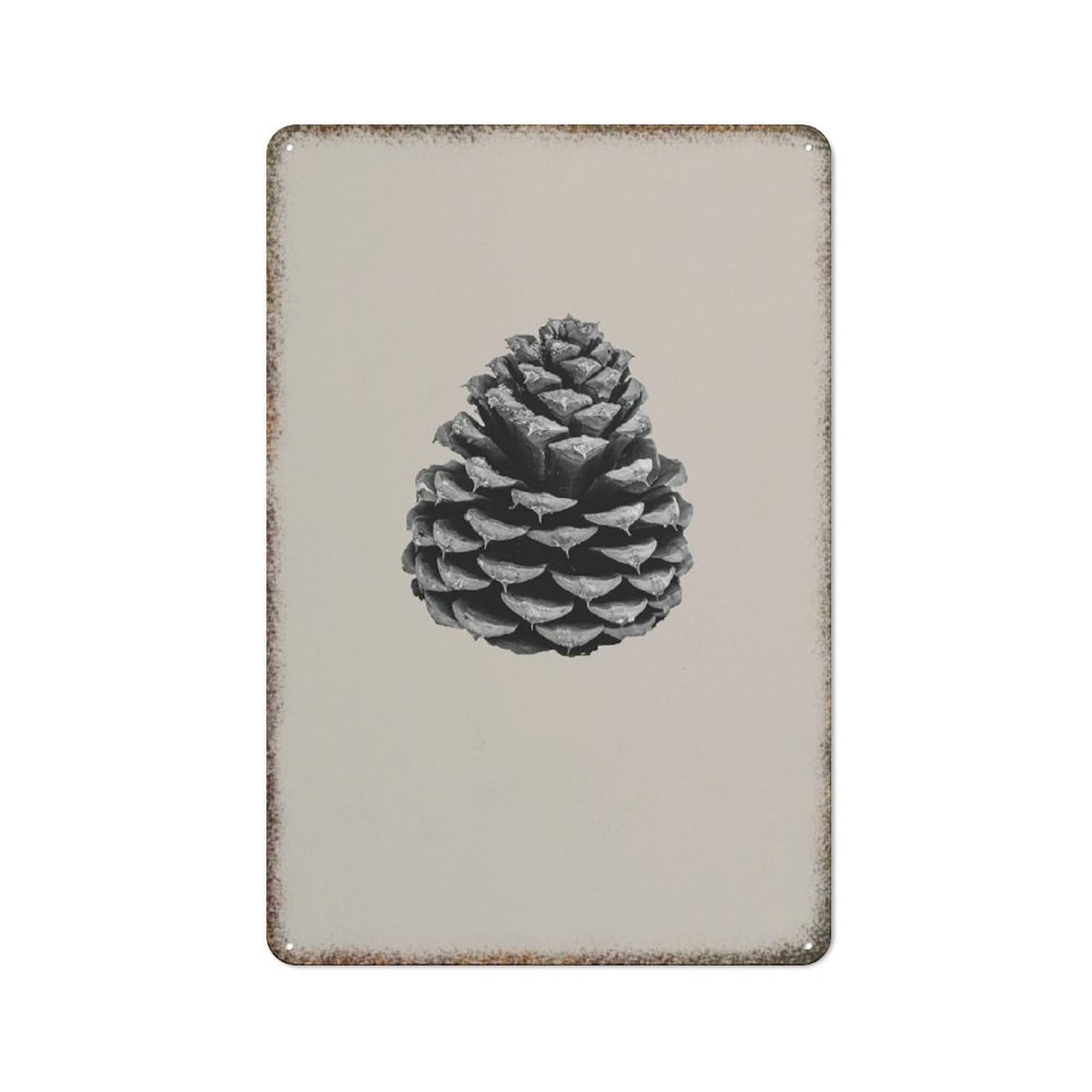 Minimalist Pinecone Art Poster Rustic Interesting Style Farmhouse Home Kitchen Guest Wall Decor 8x12 Inch