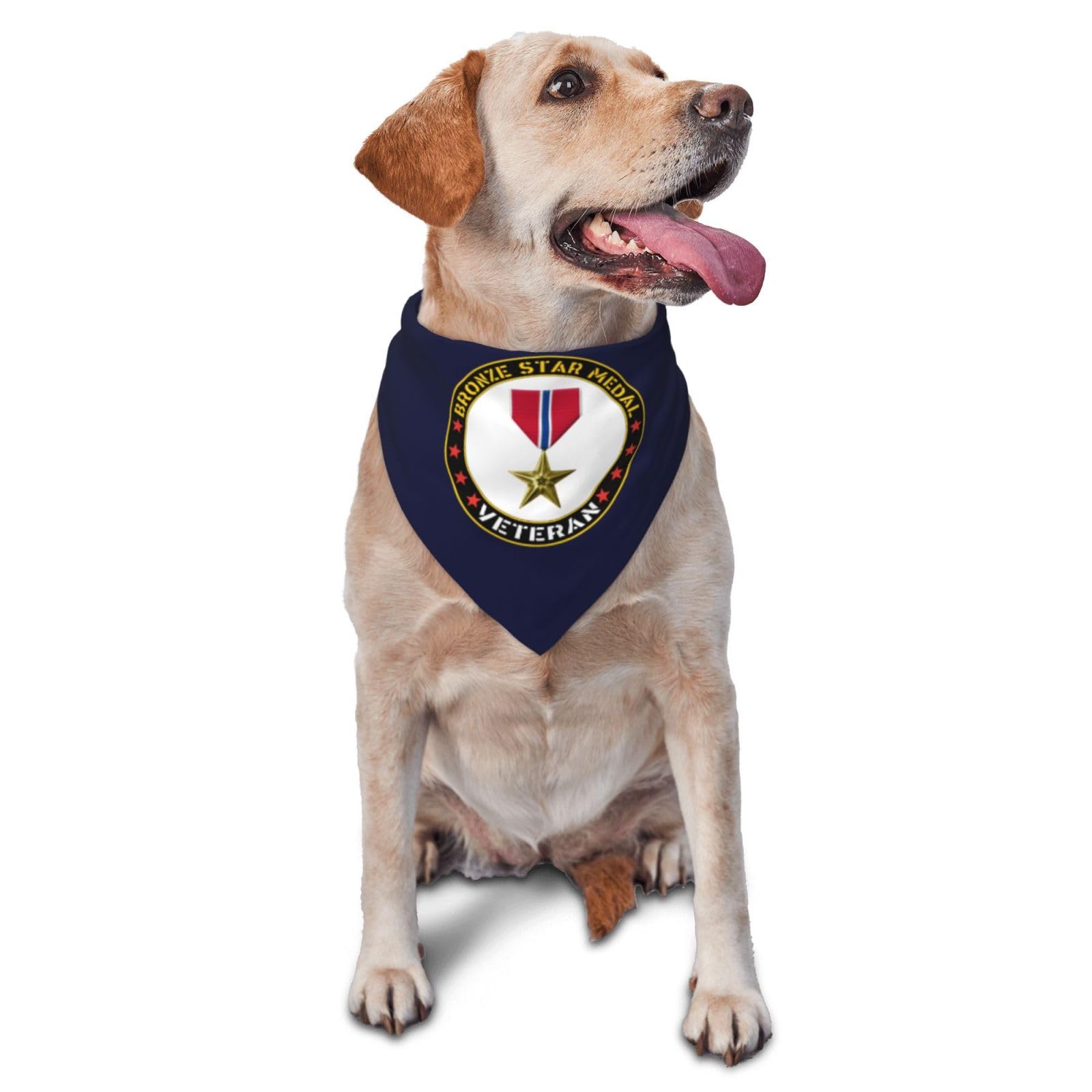 Us Army Bronze Star Medal Veteran Dog Scarf Pet Bandana Cat Pet Bibs