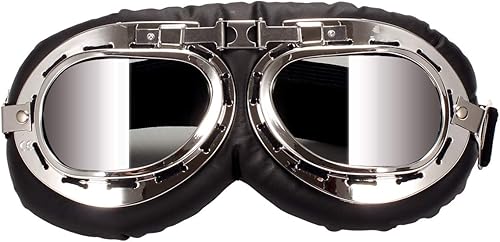 Gafas de motocicleta retro, antirayos UV, ajustables, para motocicleta, motocross, piloto, scooter, para niños, hombres y mujeres