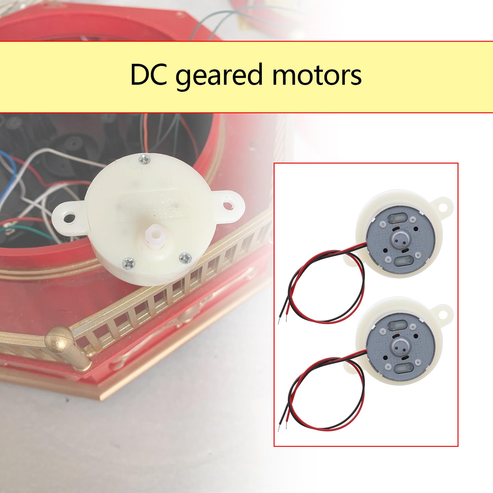 OTOTEC 2PCS Gear Motor 6-9V DC 2-5RPM Slow-Speed Motor Shaft Diameter 5mm Shaft Outer Length 16.3mm Lead Length 13cm Micro Electric Motor Gearbox