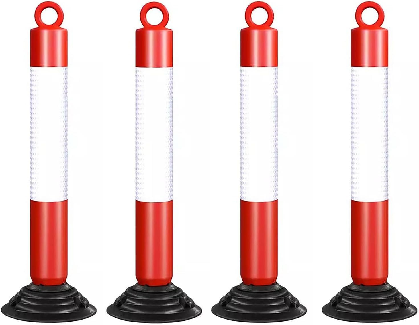 Cono di sicurezza riflettente alto 80 cm, segnale di avvertimento per vialetto, dissuasore flessibile in plastica per il controllo della folla nei parcheggi, colore nero.