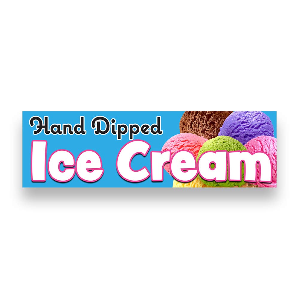 HAND DIPPED ICE CREAM Vinyl Banner (Size Options) Large - 36x120