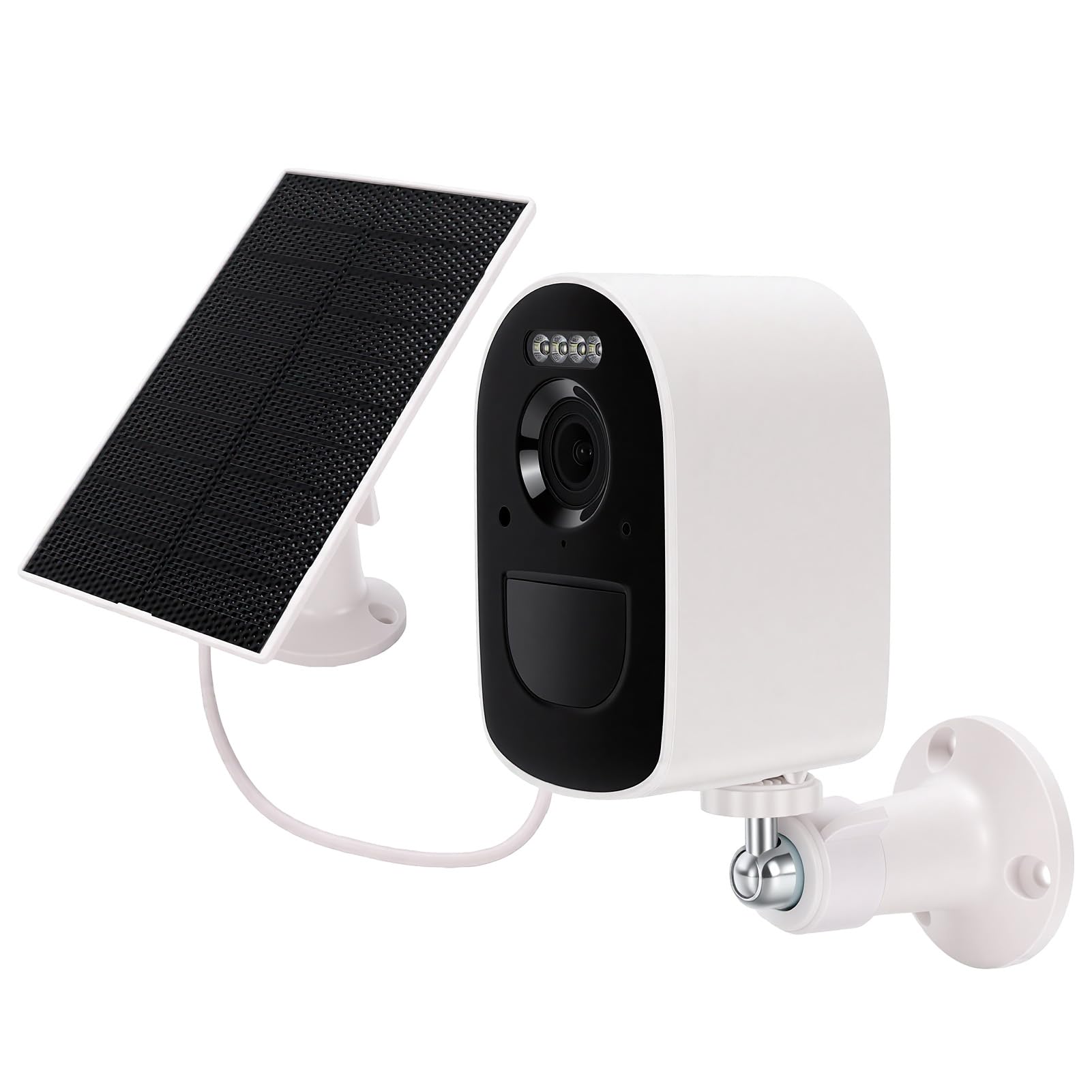 Walmeck Telecamera di Sicurezza Solare 5000 MAh Wireless 4MP AI Rilevamento