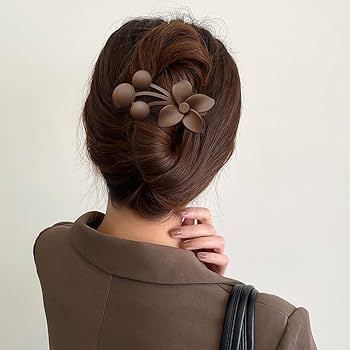 Amazon.com : 7 PACK Flower Alligator Hair Clips Matte Curved