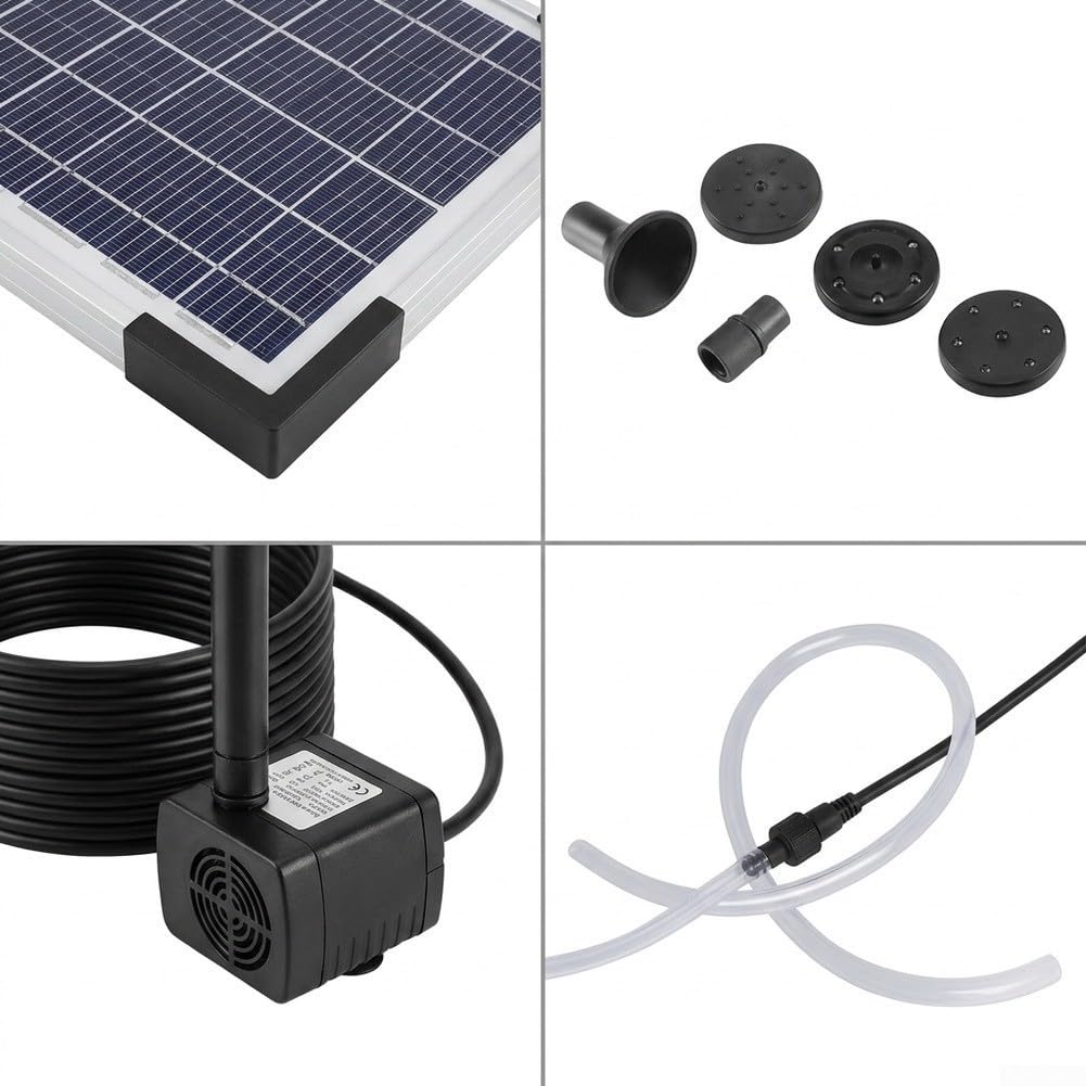 Pompa Acqua per giardino per solare DIY 6 Ugelli Inclusi Pompa