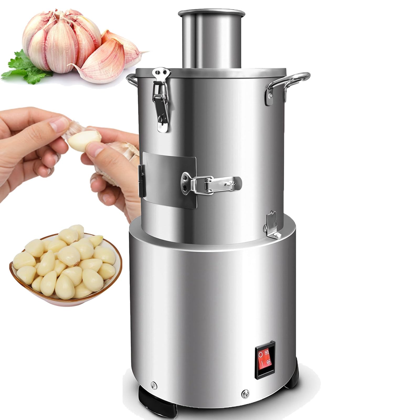 Gshshou Multicolor Commercial Electric Garlic Peeler, 200W Stainless Steel 77Lb/H