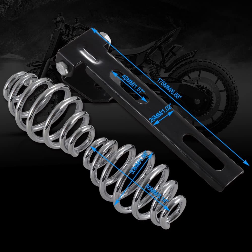 Motorrad Fahrersitz mit Federhalterung Universal Leder Motorrad Solositz Schwarz Rhombus Motorrad Vordersitzkissen für H-arley Sportster Bobber Chopper Custom