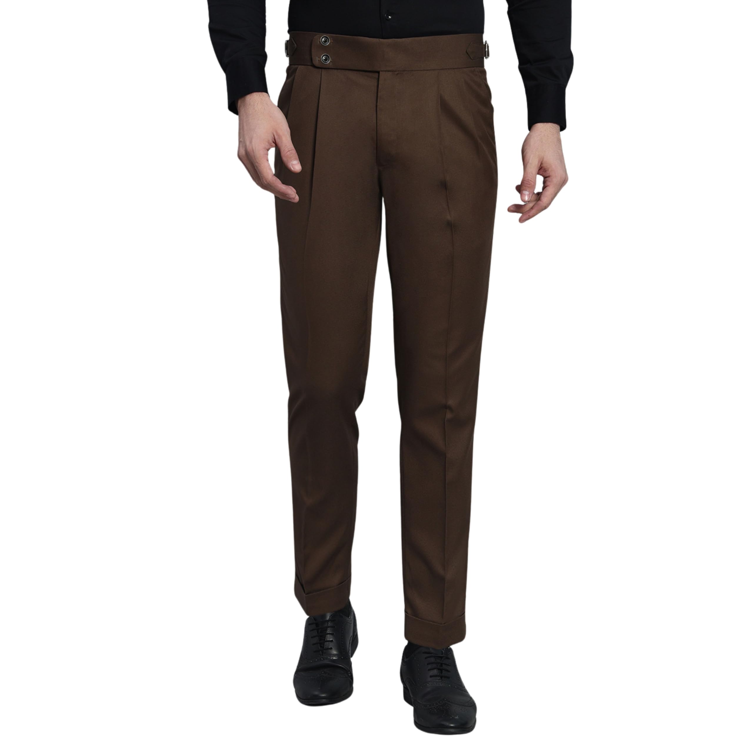 viva trendz Men's Formal Trousers Front Pleated Double Button Gurkha Zion Pant Slim Fit | Stylish Formal Pant for Party and Casual Wear-picture-21