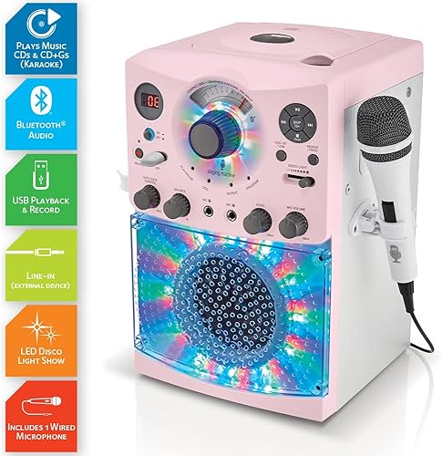 Miniatura 7 de Singing Machine SML652BK Mini sistema de karaoke portátil con ranura HDMI con Bluetooth y efectos de cambio de voz, negro y sistema de karaoke