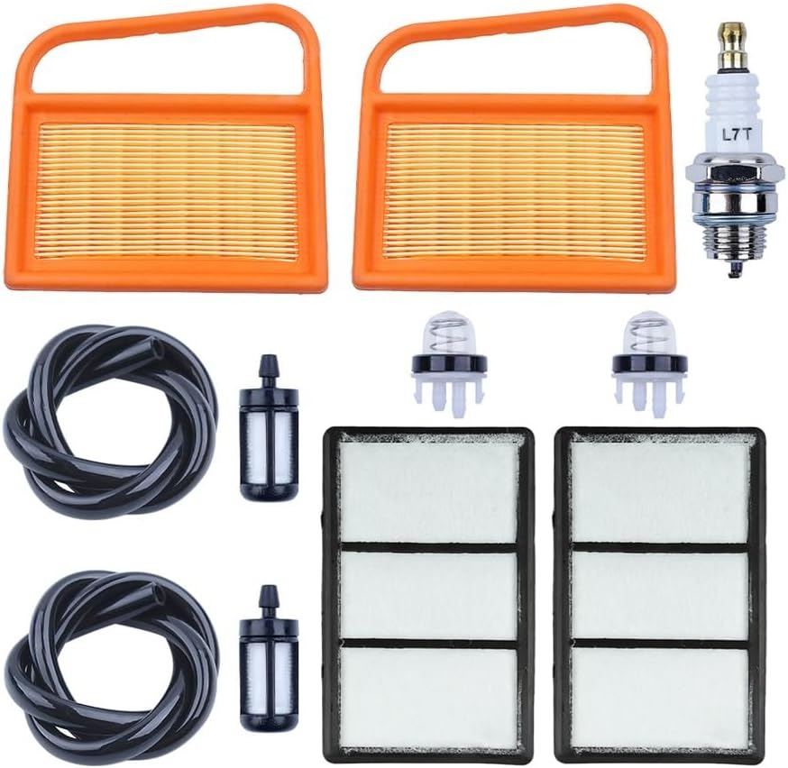 Pre Filter Cleaner with Fuel Line Spark Plug Kit Compatible with TS410 TS420 Lawn Mower