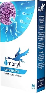 Impryl - Conception - Fertility Supplement for Men and Women - Maximise Sperm and Egg Quality for Conception - 30 Tablets - Pregnancy Vitamins - Vegan