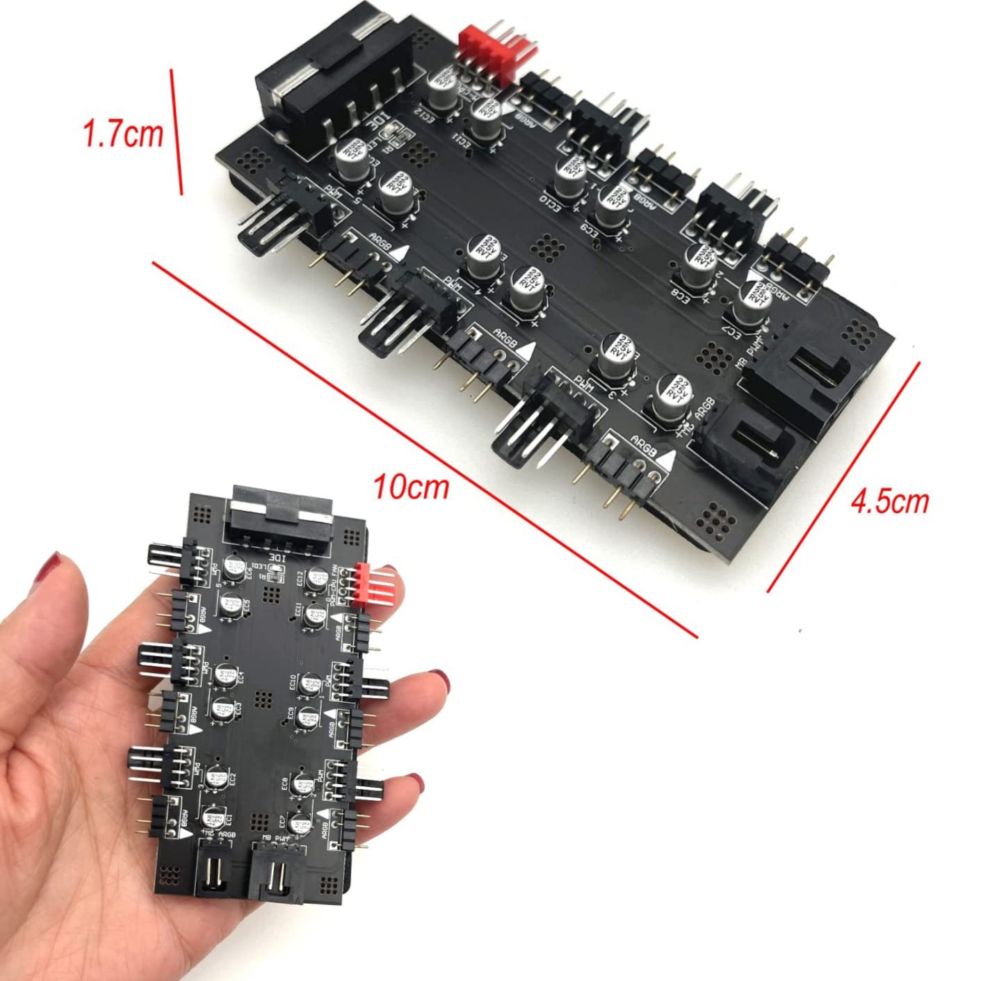 JZK ARGB & PWM Hub – 6-fach Splitter Für PC Lüfter & Beleuchtung