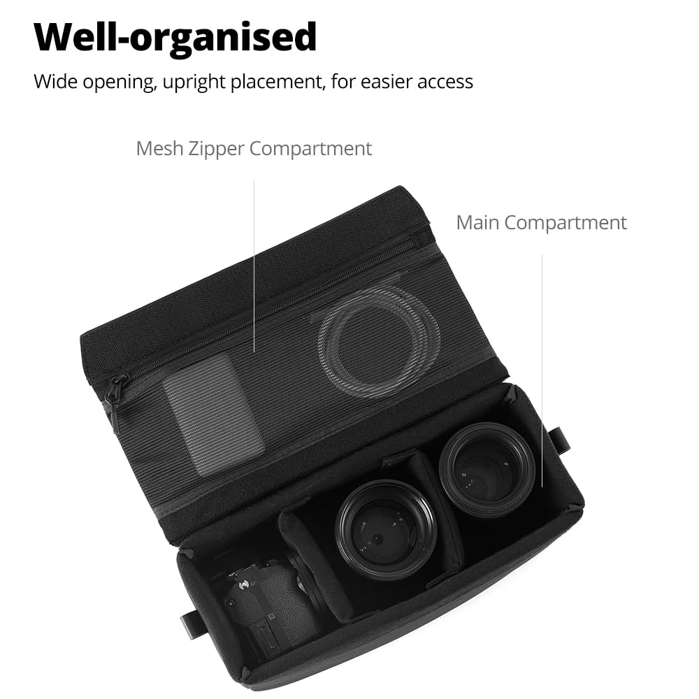 AMBITFUL D1 Cube Insert d'appareil photo, organiseur rembourré avec séparateurs pour appareil photo numérique sans miroir, noir/abricot (noir, M (5,2 L))