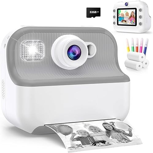 Miniatura 9 de Cámara instantánea para niños, regalos de cumpleaños de Navidad para niñas de 4, 5, 6, 7, 8, 9, 10 años, juguetes para niñas, 1080P HD, cámara