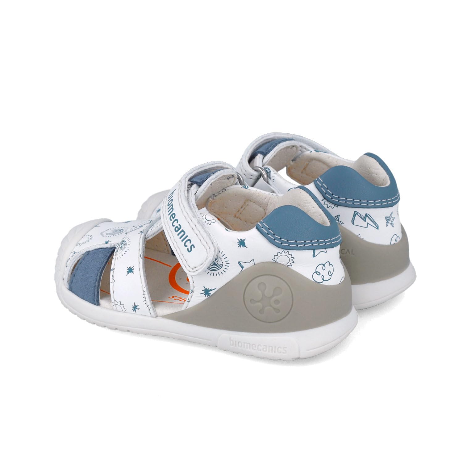 Biomecanics Sandalias para niño 252116-B834 | Color Nieve e Índigo | Cierre Ajustable | Suela Flexible
