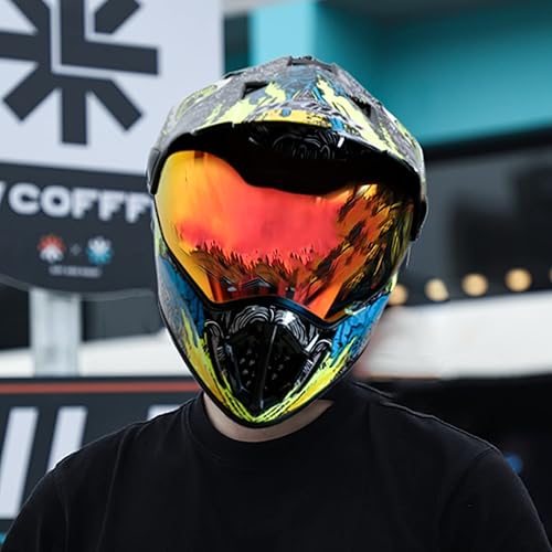 Miniatura 7 de Cascos Nenki Helmets de motocross y motocicleta que cubre todo el rostro. Casco NK-310, aprobado por DOT, con visera roja de iridio