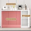 Coffee Bar Table with Storage Cabinet Sideboard Buffet Cabinet Folding Side Table Freestanding Pantry Cabinet for Kitchen Living Dining Room Entryway(B,Large)