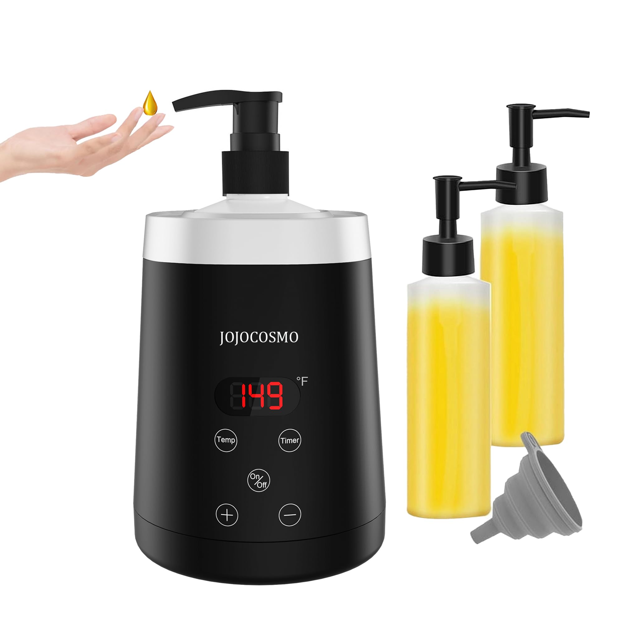Calentador de Aceite de Masaje, Calentador Profesional de Loción de Masaje SPA, Calentador de Crema de Aceite para Salón, Uso en Casa, con 2 Dispensadores de Botella de Aceite