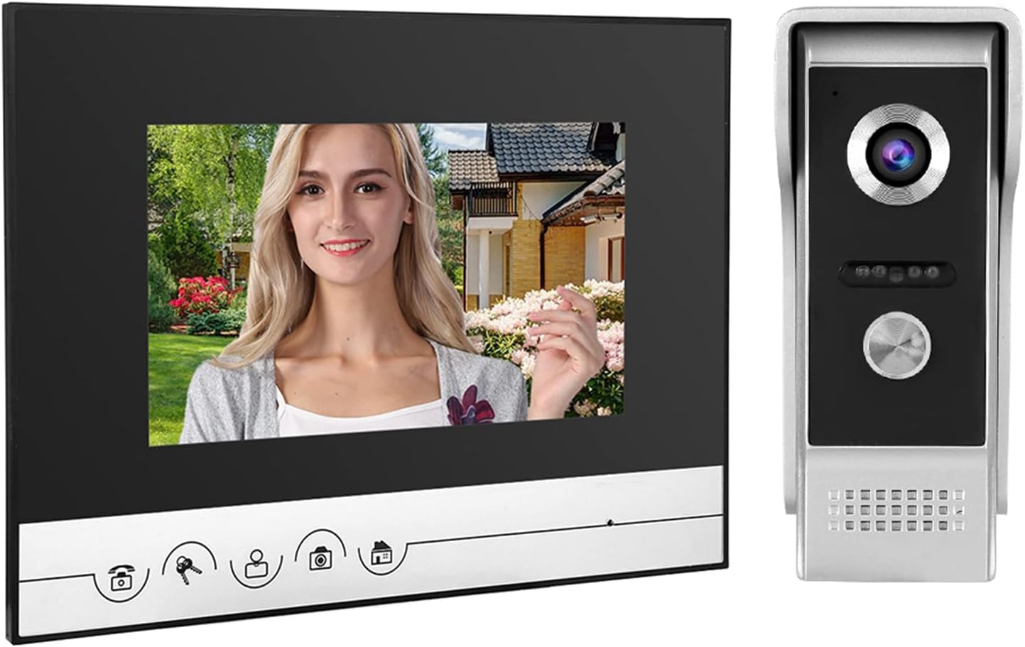 Videocitofono Onofailiare, 7" Cablata Video Door Phone, Citofono Con - Foto 2