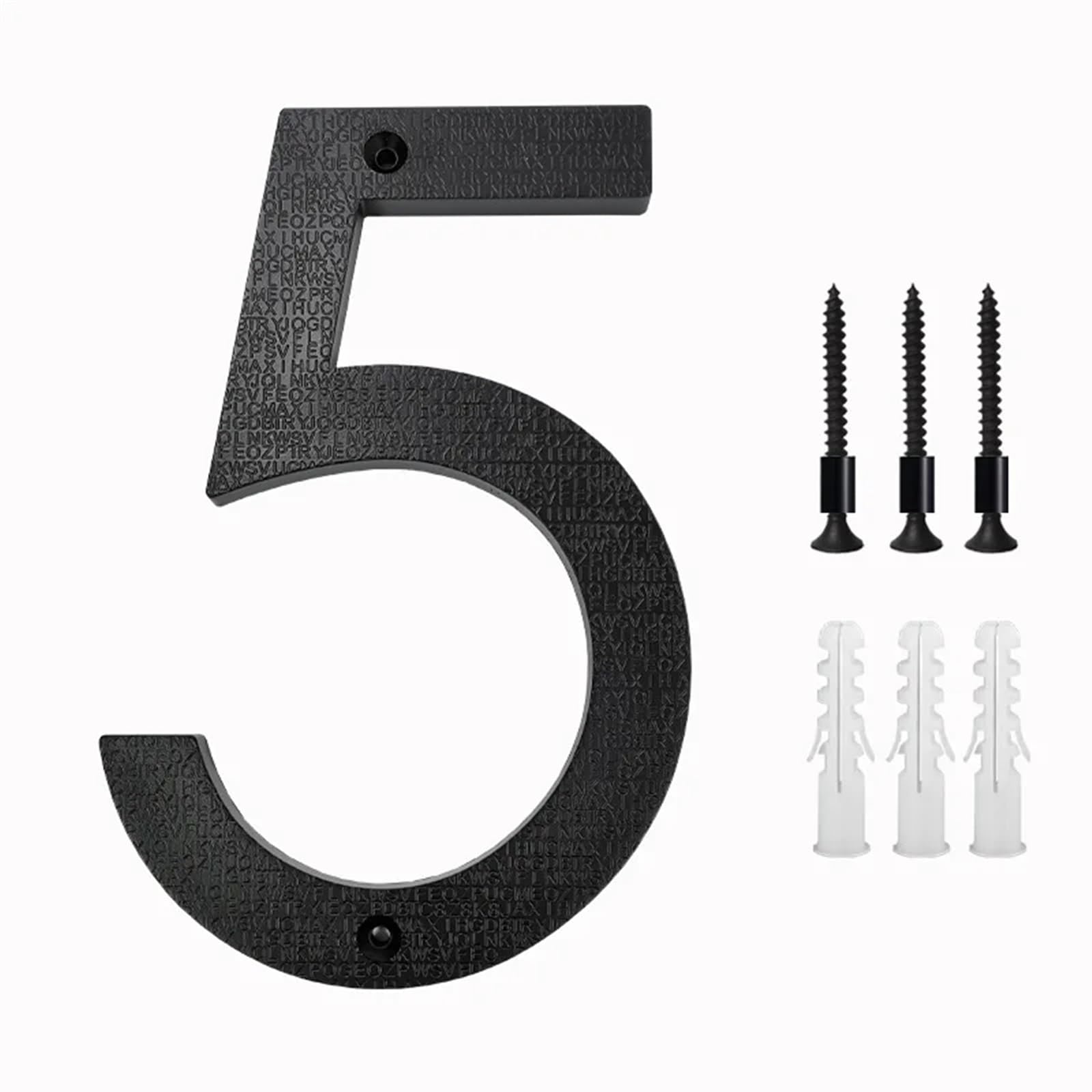 House Numbers 200mm/8 In Floating House Number ABS Black Relief Numbers Address Sign 0-9 Letters Big Modern Door Plates Home Outdoor Numeros 883(5)