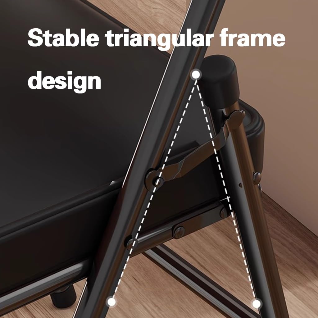 Sillas plegables portátiles, asiento y respaldo acolchados, diseño apilable para uso en interiores y exteriores, marco de metal duradero, cómoda construcción tapizada