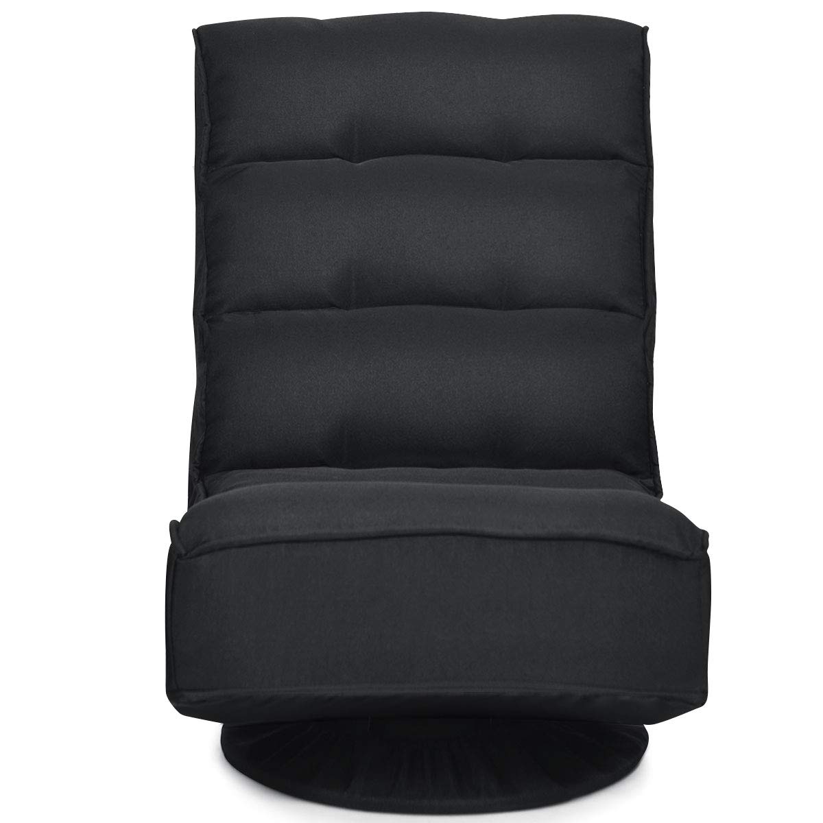 LIFEZEAL Silla de Suelo giratoria 360°, Silla de sofá Ajustable de 5 Posiciones, Plegable con Respaldo Ajustable, sin Reposabrazos, soporta hasta 151 kg (Negro)