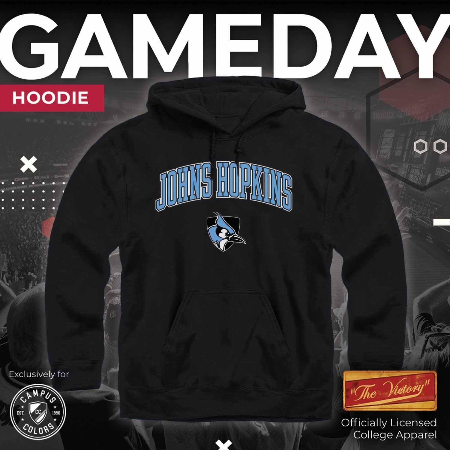 Campus Colors NCAA Creighton Bluejays Hooded Sweatshirt - Long Sleeve Gameday Unisex Hoodie, Royal, Large