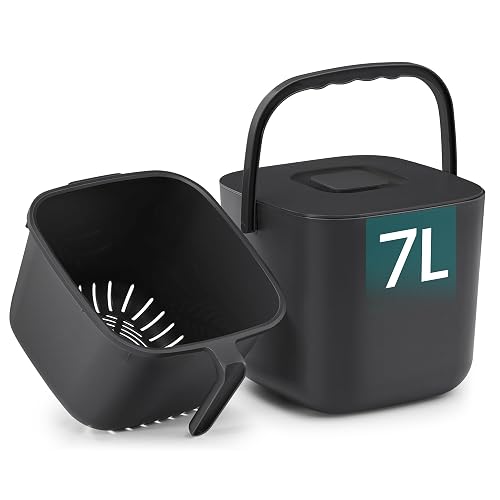 SONGMICS Poubelle Compost Cuisine 7L en Plastique, Seau à Déchets
