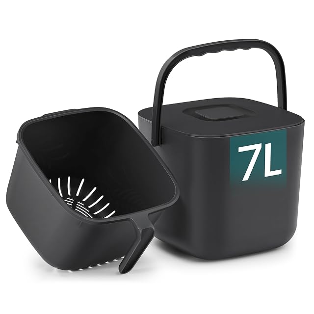 SONGMICS Kompostownik Kuchenny, Nablatowy Pojemnik na Odpady Bio, 7 L