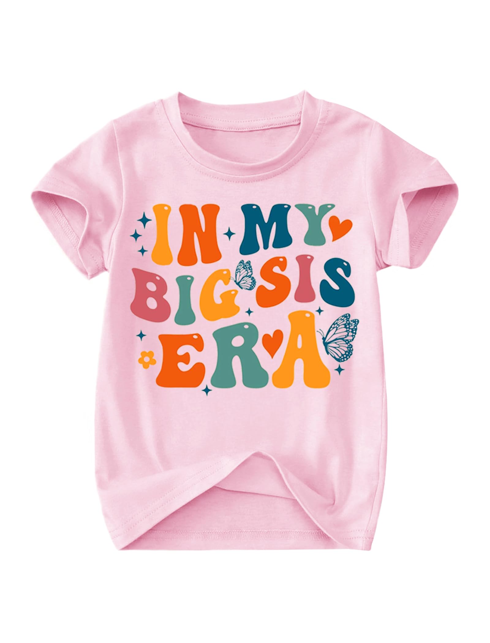 Toddler Big Sister Tee in My Big Sis Era Graphic T-Shirt Big Sis Announcement Crewneck Shirts Sibling Reveal Tops