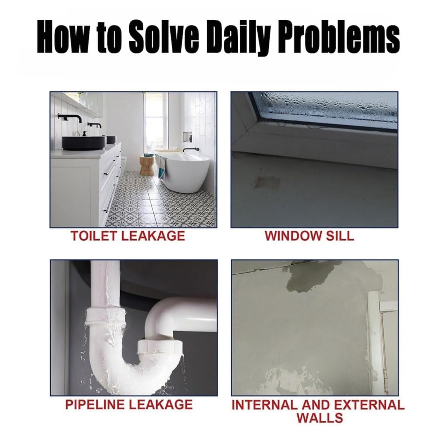 Inbuyus Leak Sealants Spray, Leak Repair Waterproof Sealant Spray, RoofLeak Repair Sealants Spray, for Exterior Wall Gap Repair Works on Most Materials (5 pcs, 1)