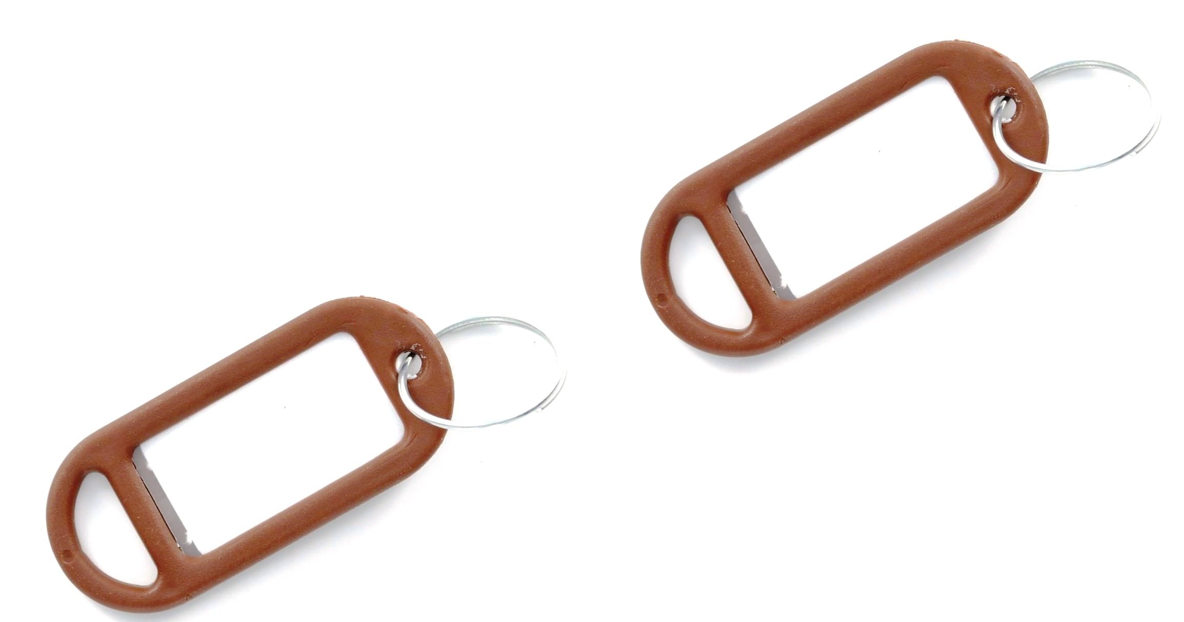 Merriway Brown Bh02562 (20 Pcs) Key Ring Luggage Tags With Labels - Pack Of 20 Pieces