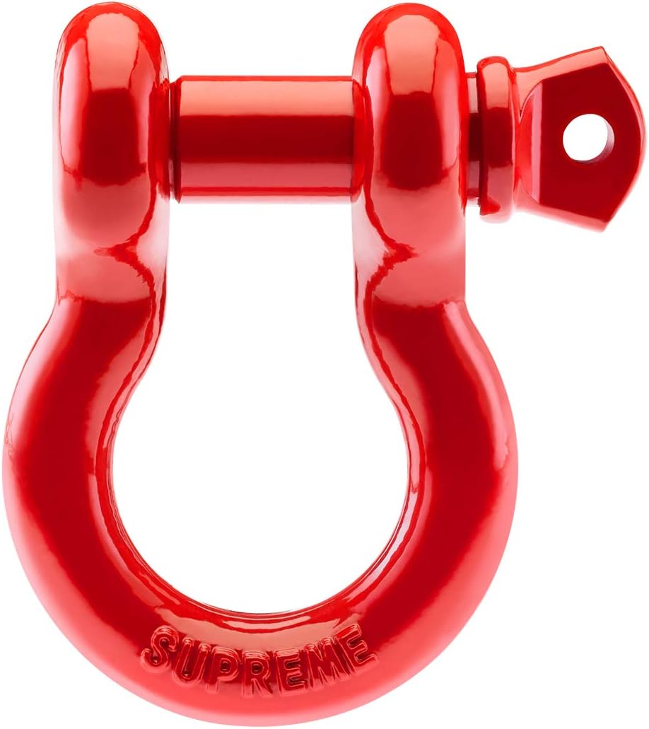 Supreme Suspensions Off-Road Recovery Gear - Heavy-Duty 3/4" D-Ring Shackles with 7/8" Screw Pins & Isolators (2 Pack - Red) - 41,850lbs MAX Break Strength - Mystery Box Included with Purchase