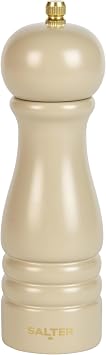 Salter Olea Salt and Pepper Mill, Adjustable Ceramic Grinder, Beige