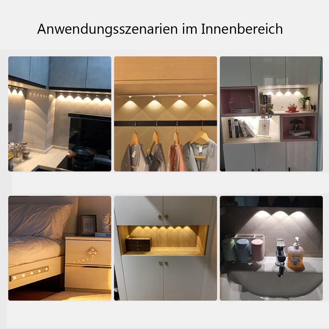 LED Schrankleuchte Küche mit Bewegungsmelder Unterbauleuchte Batteriebetrieben Akku Kabellos USB Aufladbar Dünn Schranklicht mit Schalter Magnetic Lampe,3000K/4000K/6000K,Grau (100cm 10LEDs 3600mAh)