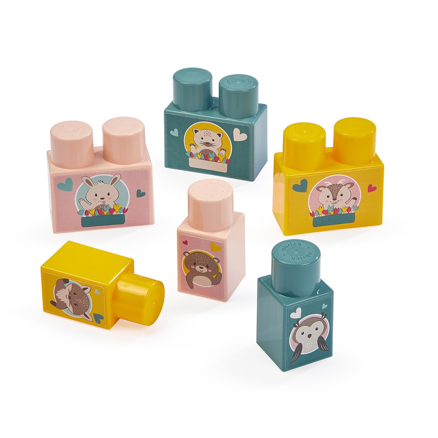 Ecoiffier- Mesa Infantil de Actividades, 22 Piezas de Construcción, Colores Pastel, Espacios de Almacenamiento, A partir de 12 meses (7600007917)