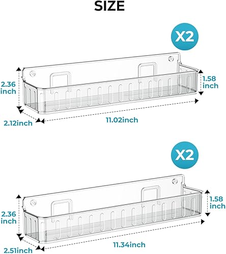 Miniatura 8 de Nieifi Soporte de pared para especias, paquete de 4, instalación transparente, con tornillo o adhesivo, organizador de especias para tu armario de