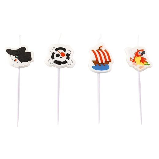 Amscan 9902128 4 mini figure candles pirate – multi-colored