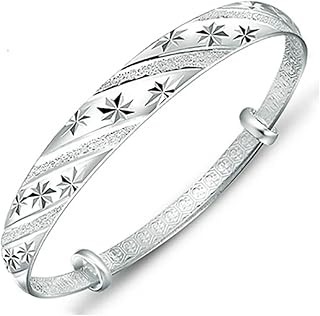925 Sterling Silver Meteor Shower Lucky Bracelet Bangle for Women Wedding Jewelry