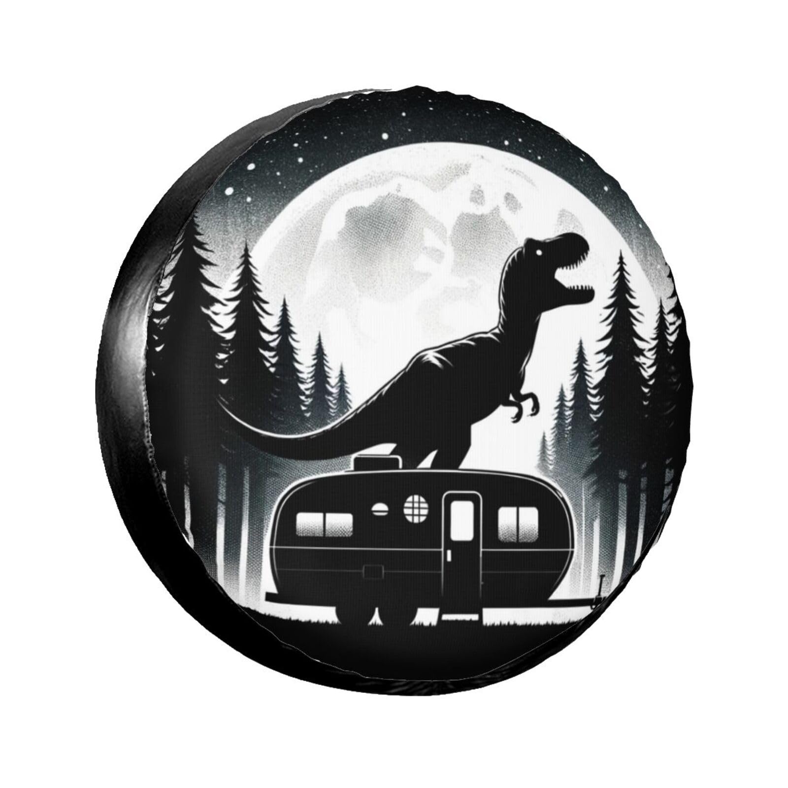 Universal Fit Spare Tire Cover for Rv, SUV, Camper - Dinosaur Trailer Decorative Tire Covers Weatherproof, Wheel Protector for Camping & Travel Trailer